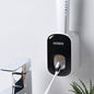 Automatic toothpaste dispenser wall mounted with toothbrush holder - Qoveri